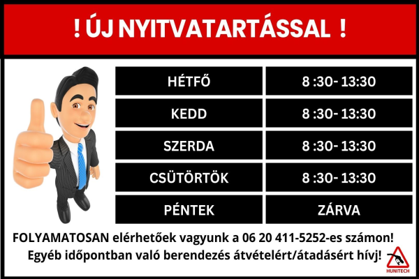 Új nyitvatartás! Új nyitvatartás!